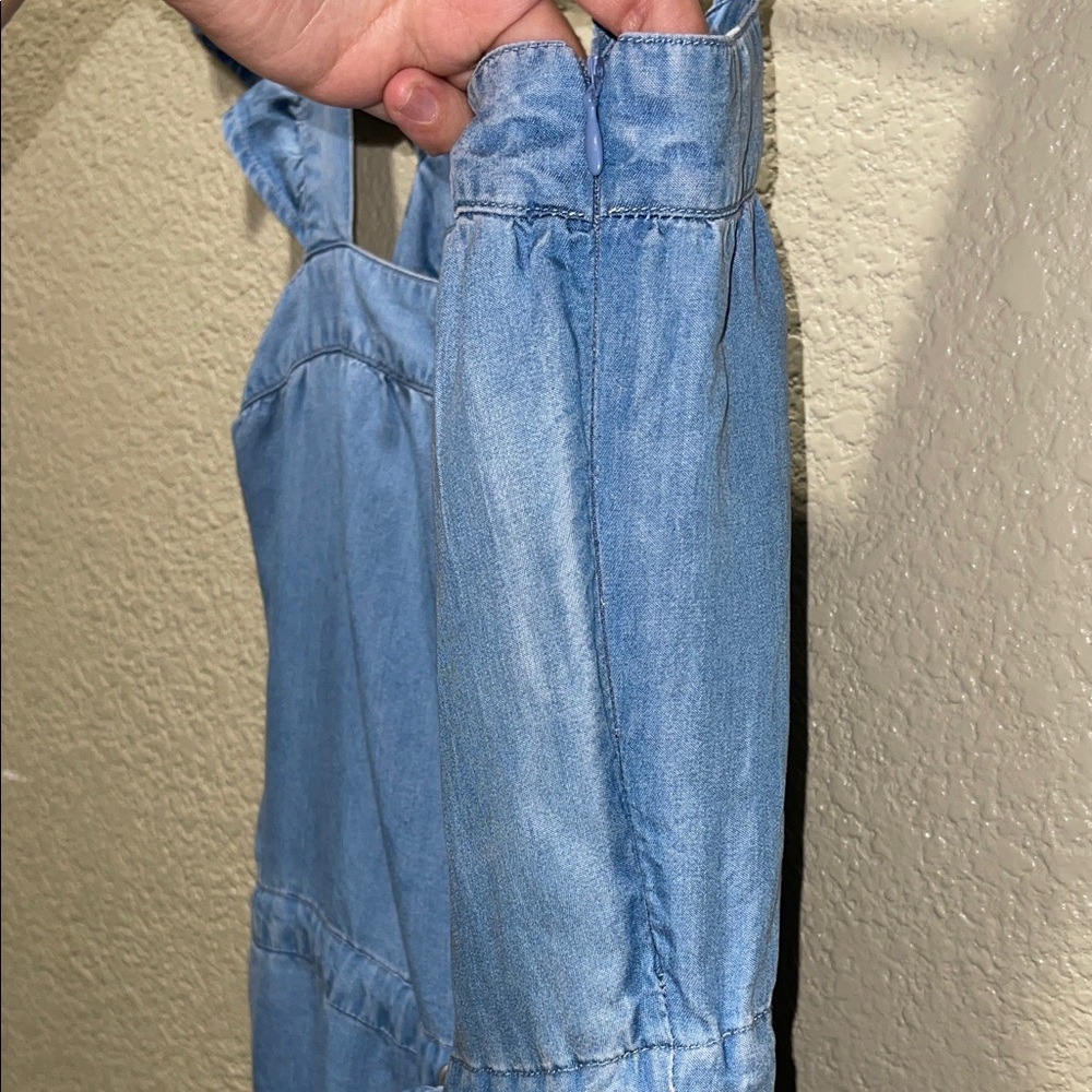 Vero Moda Blue Denim Ruffle Romper - Picture 7 of 8